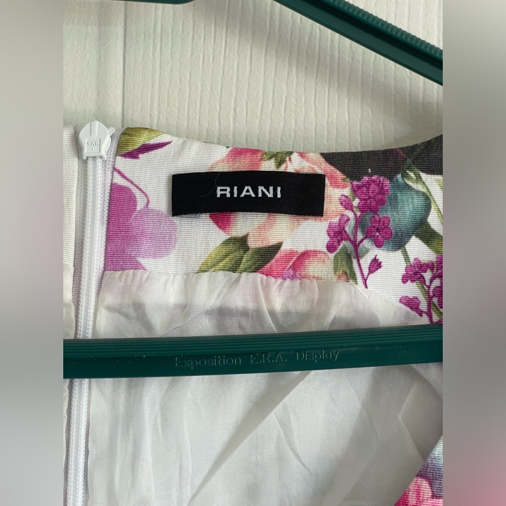 Riani Floral Sheath Dress White Purple Sz S - Picture 4 of 14